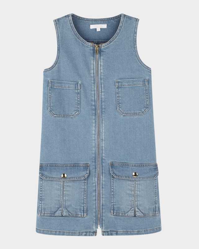 Girl's Denim Mini Dress, Size 8-14